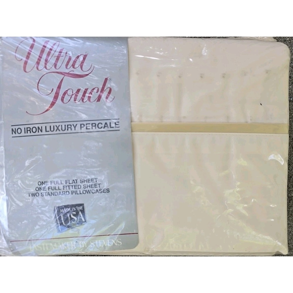 Vintage Tastemaker By‎ Stevens UltraTouch No Iron Luxury  Percale Full Sheet Set